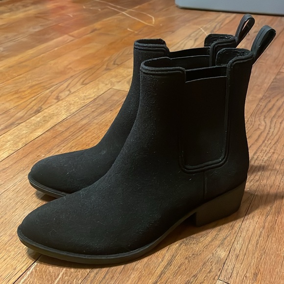 •JEFFREY CAMPBELL•NWOB "HAVANA LAST" BLACK SUEDE ANKLE BOOTS SIZE 8 - Picture 3 of 11
